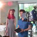 Sharon chan at the making of TVC